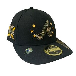 New Era Atlanta Braves 59FIFTY MLB Armed Forces Day Low Profile Black Hat 7 3/8